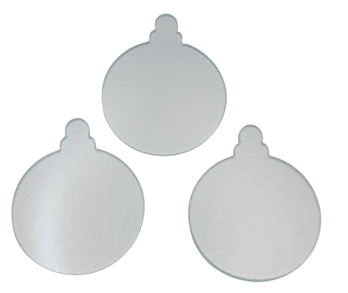 Three 96 COE Precut Glass Ornament Blanks Clear Fusing Supplies 96COE-