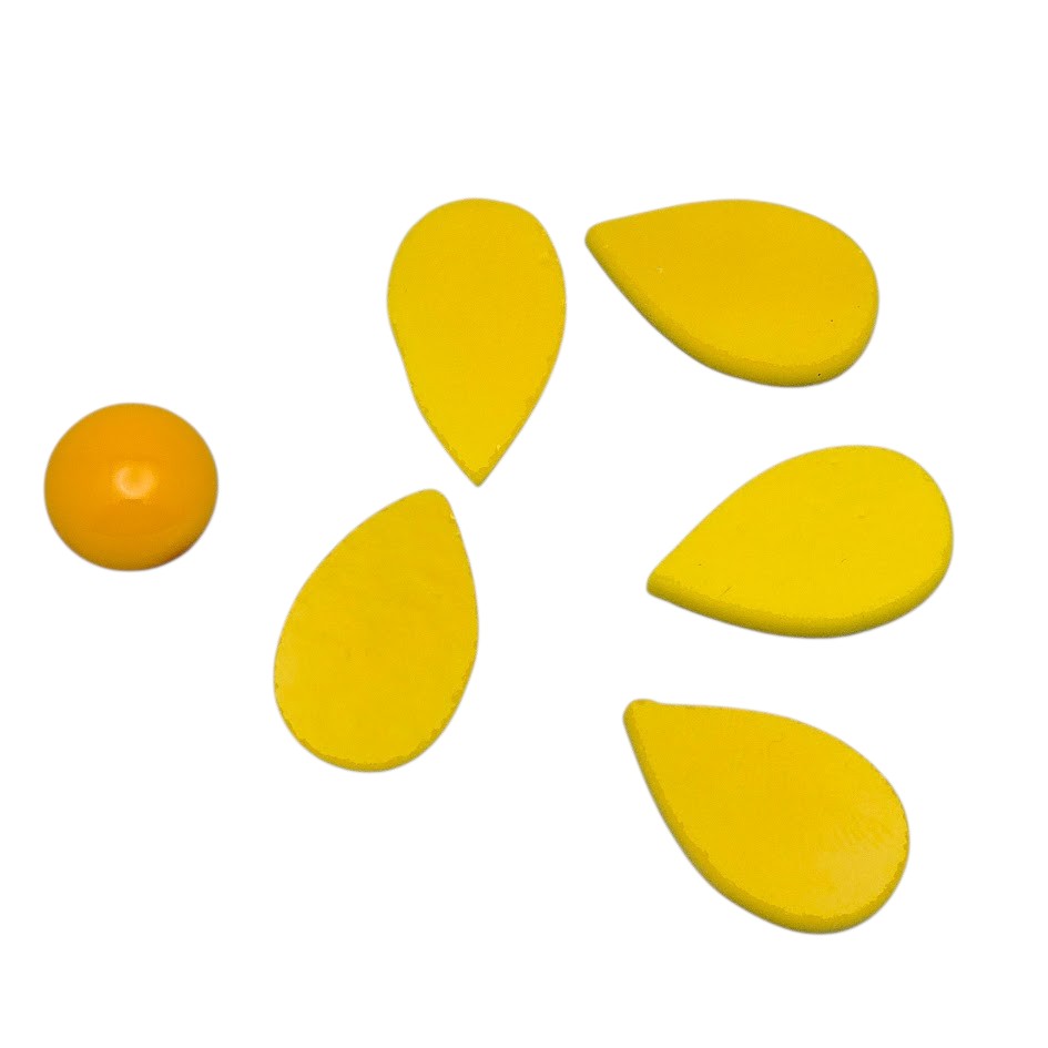 Sale! Yellow Opal 96 COE Five Petal Flower Glass Precuts for Fusing Supplies-