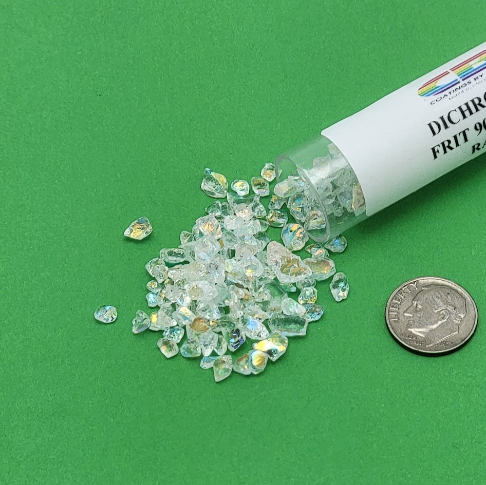 CBS Dichroic Frit 90 COE Rainbow One on CLEAR Glass Fusing Supplies 2 oz tube-