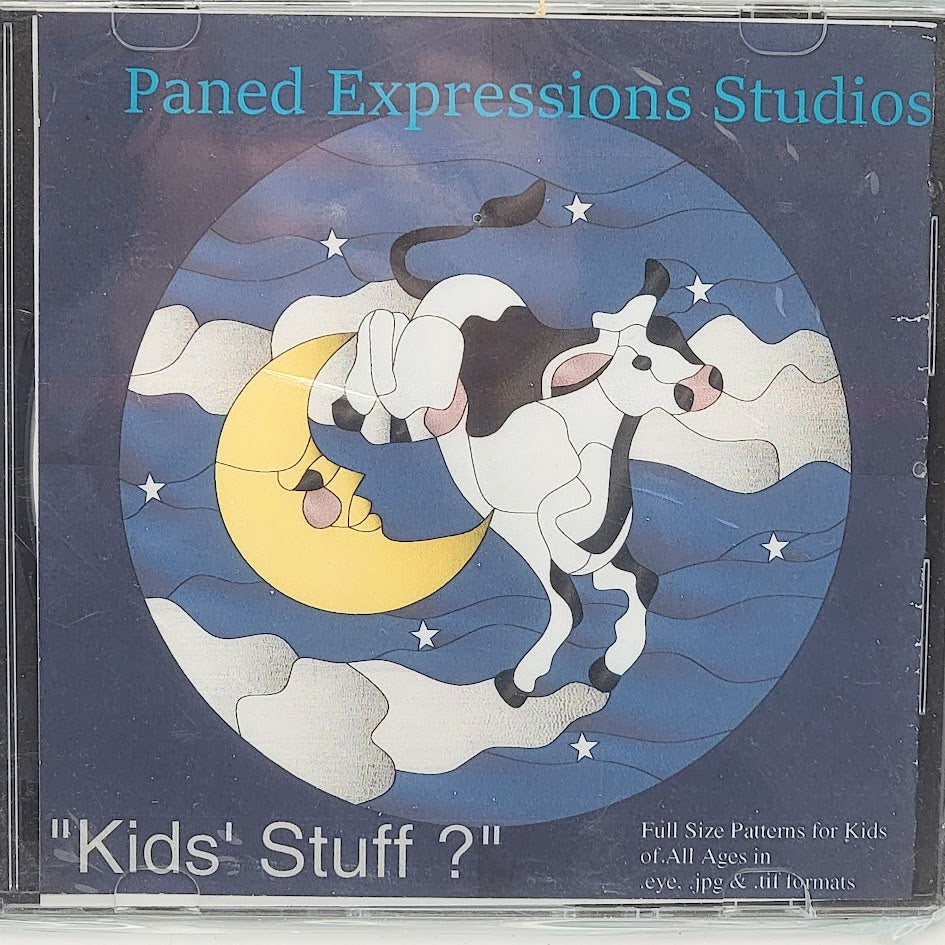 KIDS' STUFF Paned Expressions PATTERN Book on CD Stained Glass-
