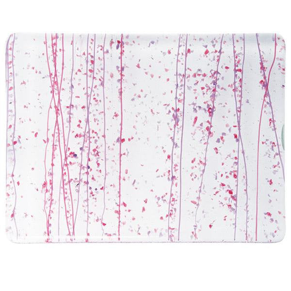 4234 Cranberry and Purple Frit, Cranberry and Purple Streamers Clear Base Collage Bullseye 90 COE Glass Sheet 10x10" 90COE Fusible-