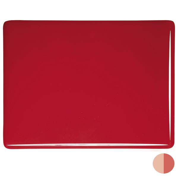 0024 Tomato Red Striker Opalescent Bullseye 90 COE Glass Sheet 10x10" 90COE Fusible- 