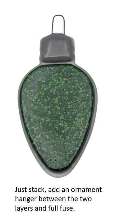 Large Christmas Light Bulb 96 COE Precut Glass Shapes Aventurine Green or Base-