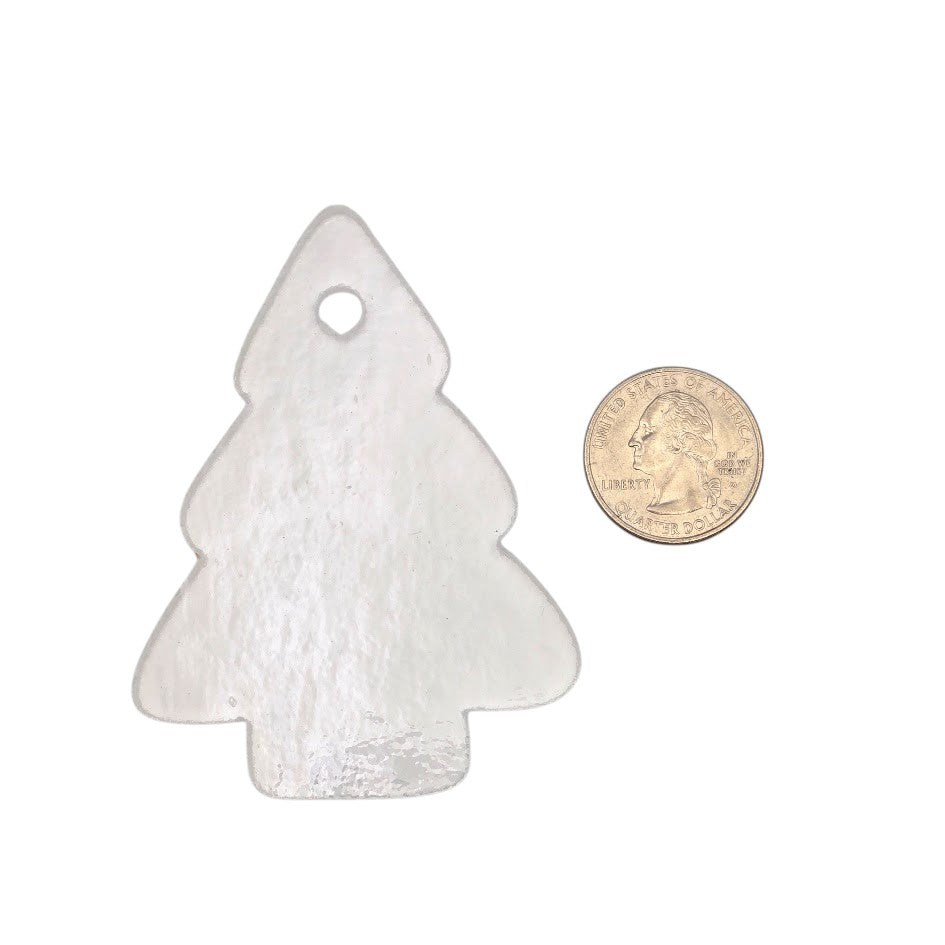 96 COE Tree Ornament Blank Crystal Clear Double Thick 2 1/2 x 3" Glass Precut-