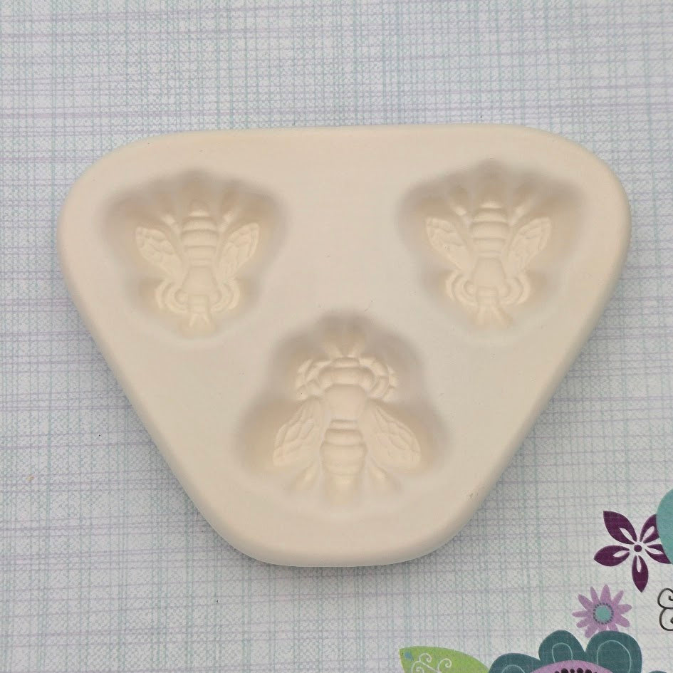 Colour DeVerre Glass Casting Mold Bees 2 Sizes Glass Kiln Frit Pendant Element-