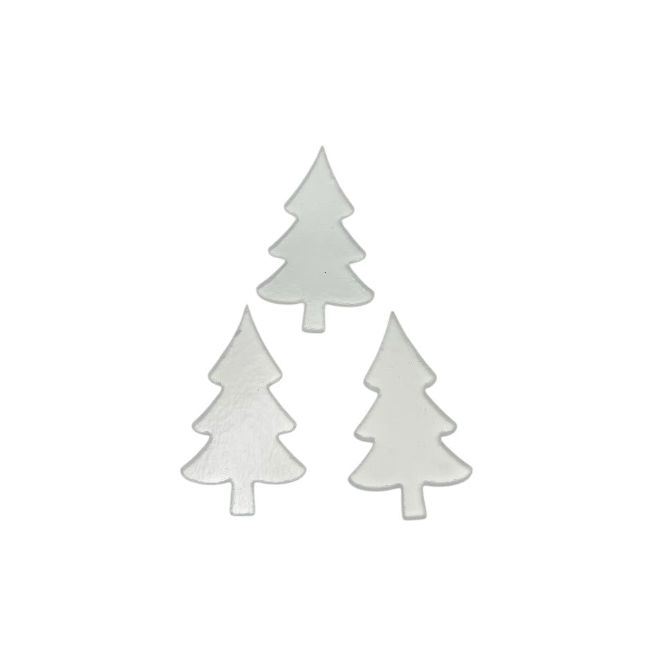 96 COE Tall Mini Trees Set of THREE Glass Precut Clear 1 x 1.75"-