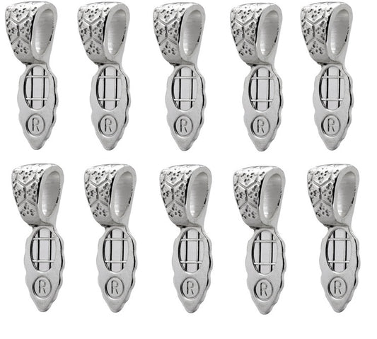 Bails Aanraku HEXAGONS Sterling Silver Plated LARGE Ten Pieces Fusing Supplies Glue On-