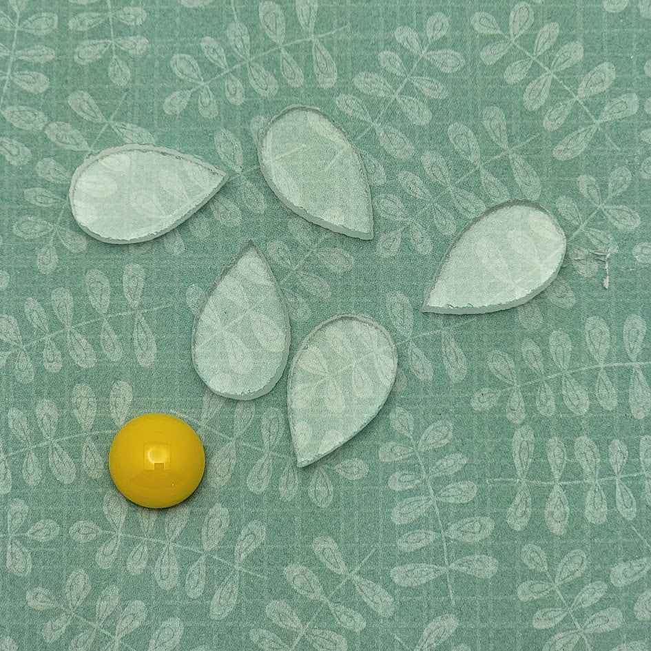 Sale! Clear 96 COE Five Petal Flower Glass Precuts for Fusing Supplies-