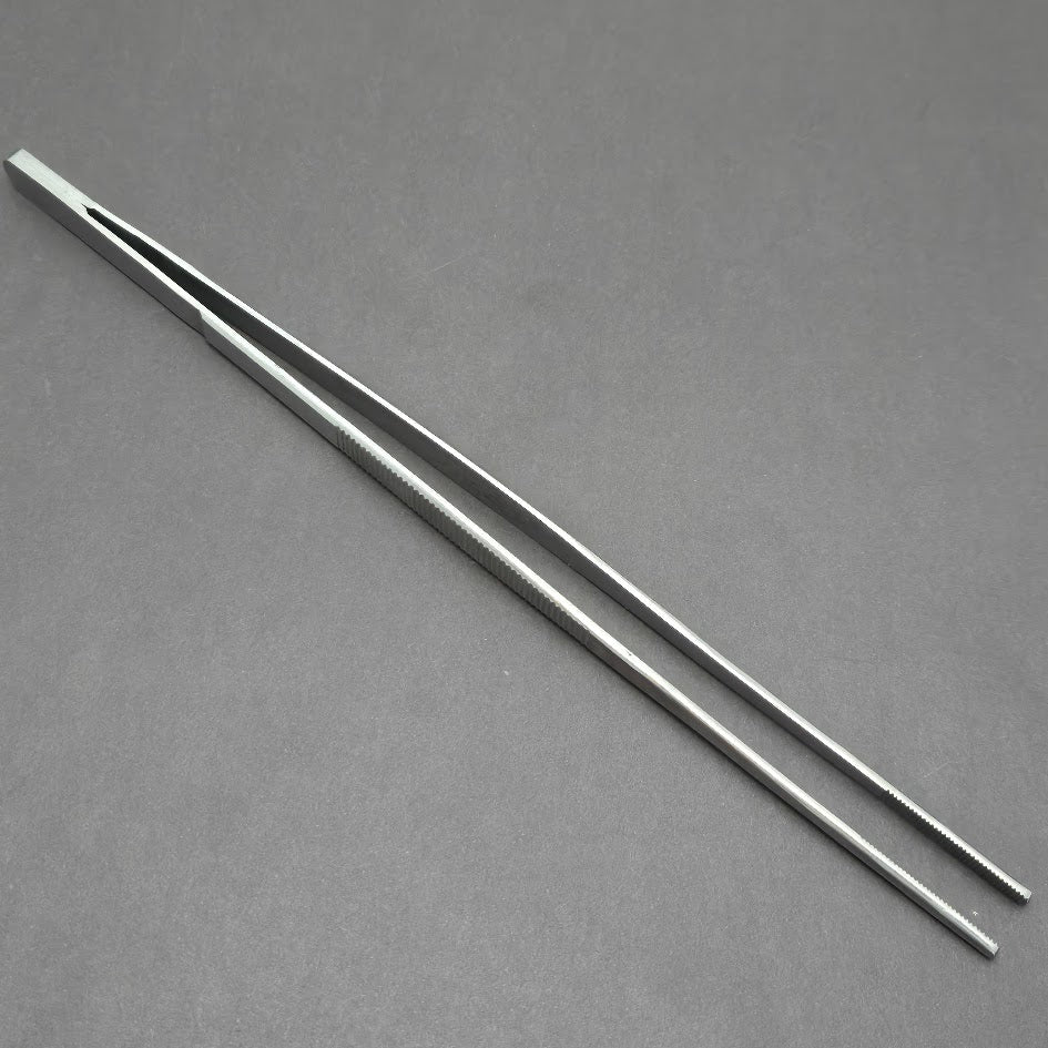 10" Blunt Serrated Tweezers Stainless Steel Lampworking Hot Glass Supplies Tools-