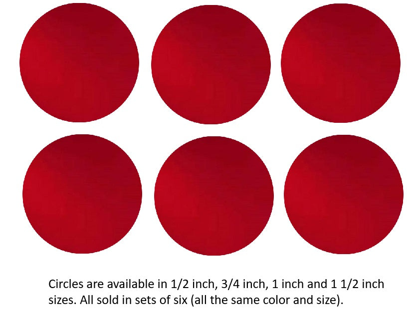 152 Ruby Red Six 96 COE Glass Circles Choice of 1/2, 3/4, 1, or 1 1/2 inches-
