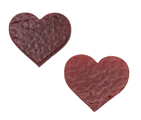 Six Pieces 1" Precut 90 COE GLASS Heart Red Clear Lavender White Red Mint Yellow Orange CHOICE-Model Red Opaque Six Pieces