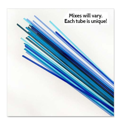 BLUE FAMILY Assorted Noodles Oceanside 96 COE Full 5 oz Tube Fusing Supplies-