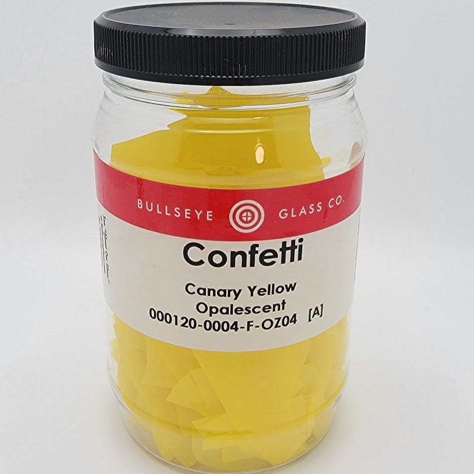 0120 Canary Yellow Opal Glass Confetti 90 COE Bullseye 4 Ounces Fusing Supplies