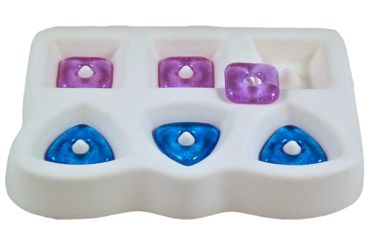 Colour De Verre GEOMETRIC Beads Mold 4.5 x 6.5 x 1" Fusing Warm Glass Jewelry-