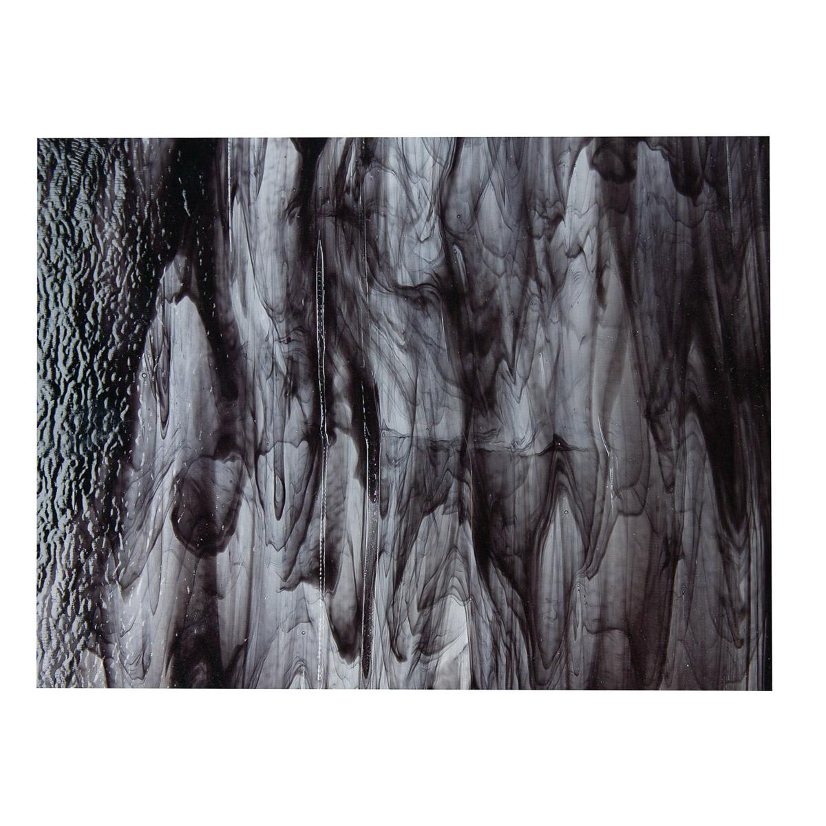 2100 Clear Black 2 Color Streaky Bullseye 90 COE Glass Sheet 10x10" 90COE Fusing Supplies-