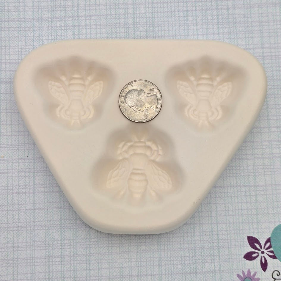 Colour DeVerre Glass Casting Mold Bees 2 Sizes Glass Kiln Frit Pendant Element-