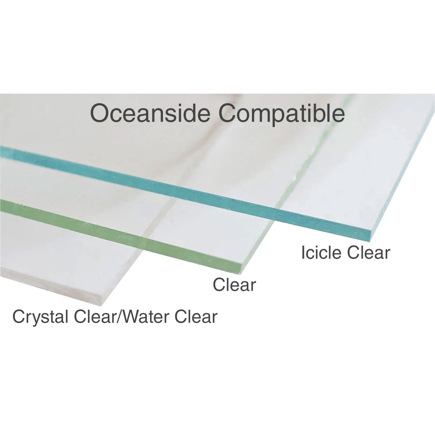 100ICE Icicle Clear Waterglass 6 x 6 inches Oceanside Compatible 96 COE Sheet Glass-