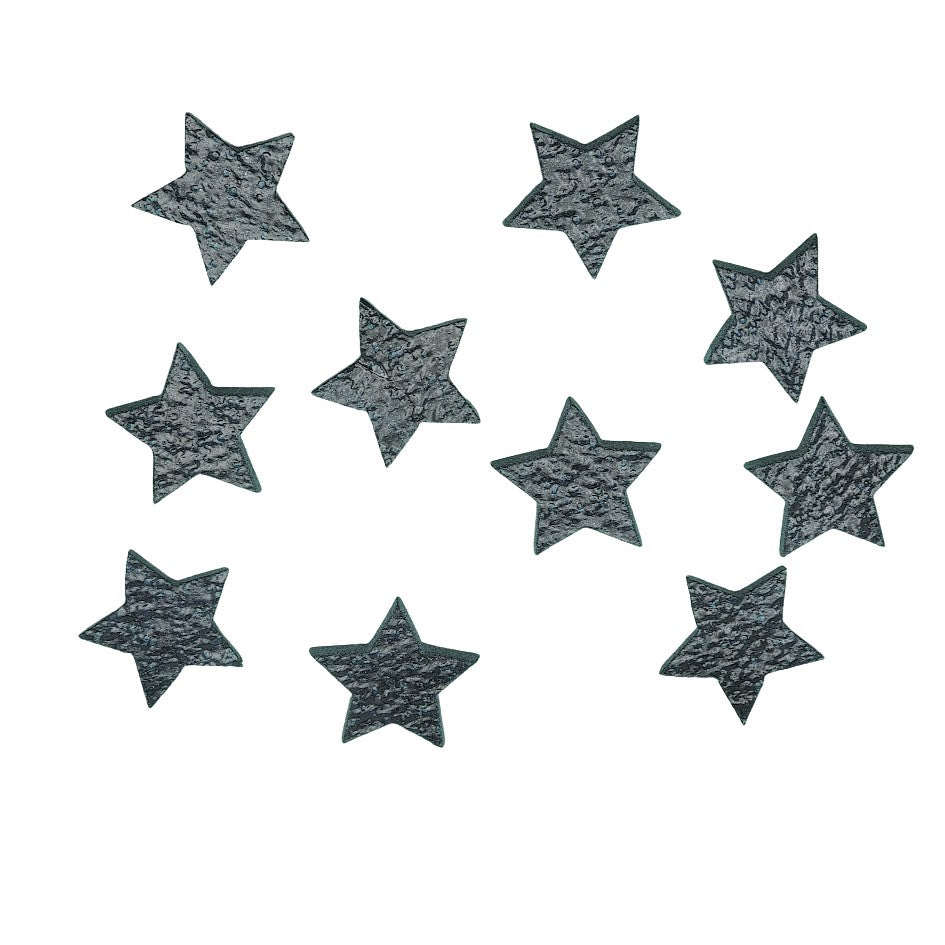 Ten 1 inch Stars Aventurine Sparkle Blue Precut 96 COE Glass Oceanside Fusible-