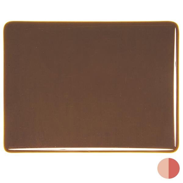 1119 Sienna Striker Transparent Bullseye 90 COE Glass Sheet 10x10" 90COE Fusible 001119-0030-F-1010-
