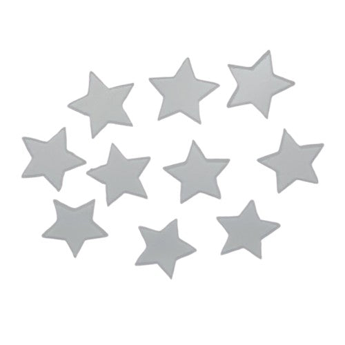 Ten 1 inch Stars Icicle Clear Precut 96 COE Glass-