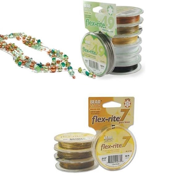 SOLID BRASS .012" 7 Strand 30' BEADSMITH FLEX-RITE Beading Wire FLEXRITE