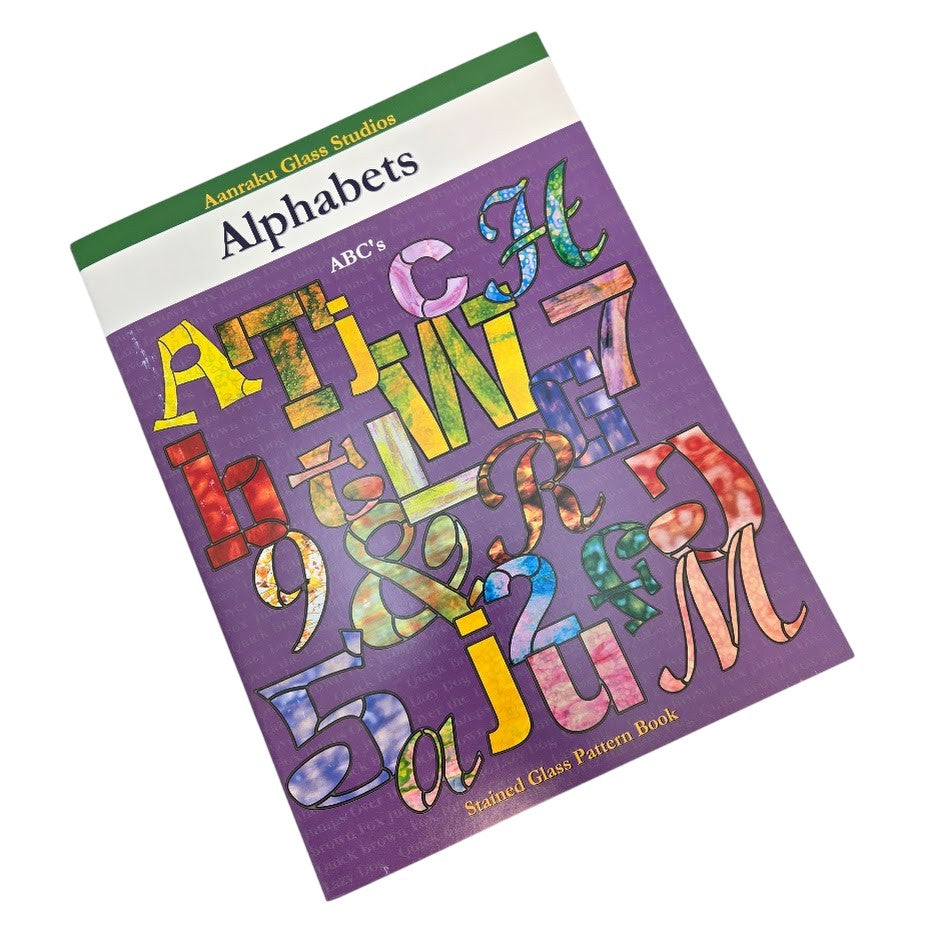 Aanraku ALPHABETS Stained Glass Pattern Book Funky Block Script Horizontal Fonts-