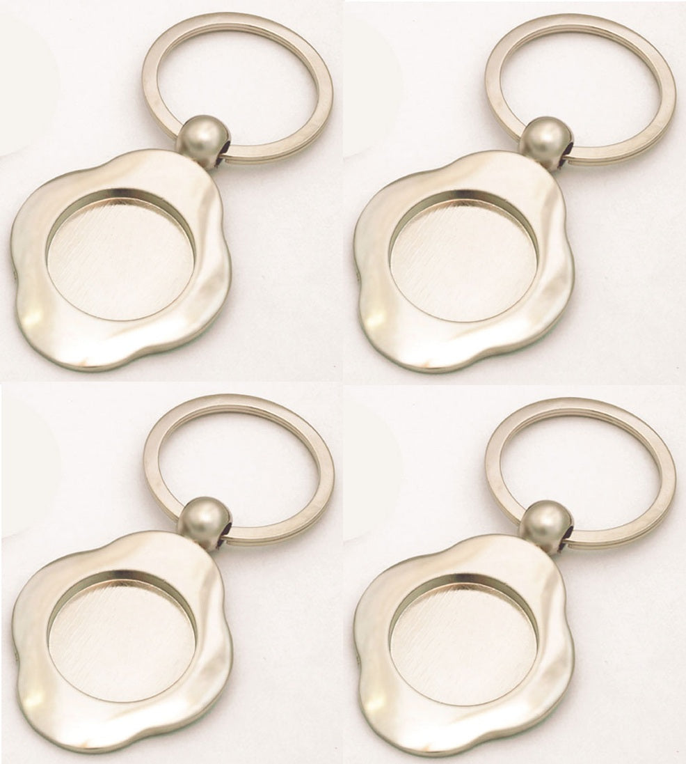 FOUR KEY RING FINDINGS 1" Display Fused Glass Cabachons Aanraku VALUE PACK