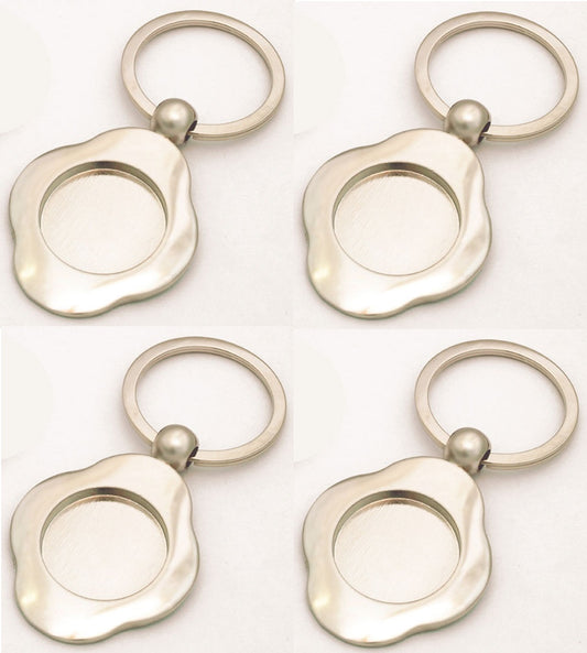 FOUR KEY RING FINDINGS 1" Display Fused Glass Cabachons Aanraku VALUE PACK-