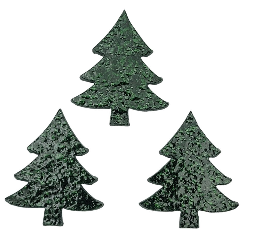 96 COE Mini Trees Set of THREE Glass Precut 1 1/4 by 1 1/2" Christmas 96COE-