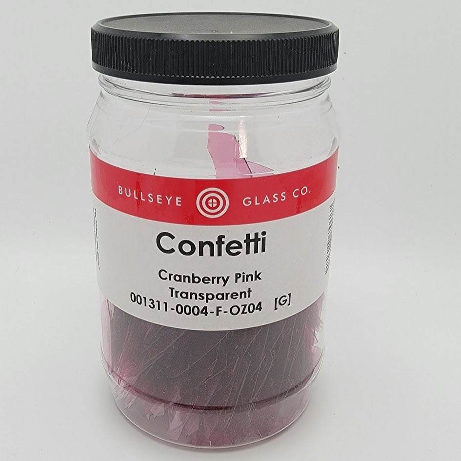 1311 Cranberry Pink Transparent Glass Confetti 90 COE Bullseye 4 Ounces Fusing Supplies