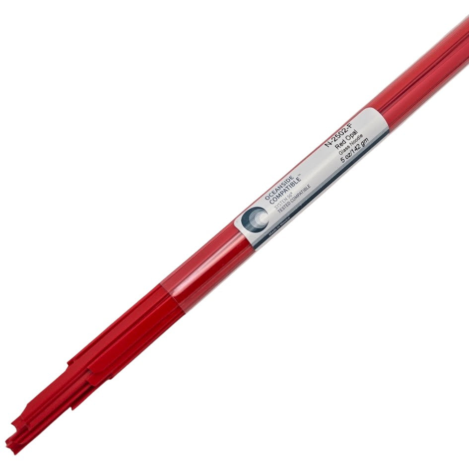 2502 Red Opal Glass NOODLES Full Tube Oceanside Compatible System 96 COE Fusing-