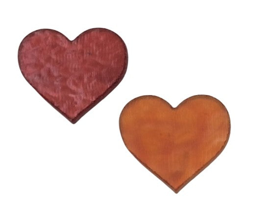 Six Pieces 1" Precut 90 COE GLASS Heart Red Clear Lavender White Red Mint Yellow Orange CHOICE-Model Red Transparent Six Pieces