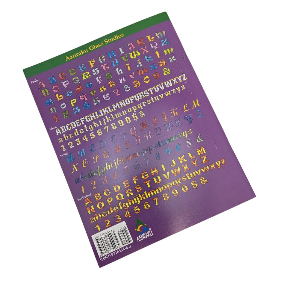 Aanraku ALPHABETS Stained Glass Pattern Book Funky Block Script Horizontal Fonts-