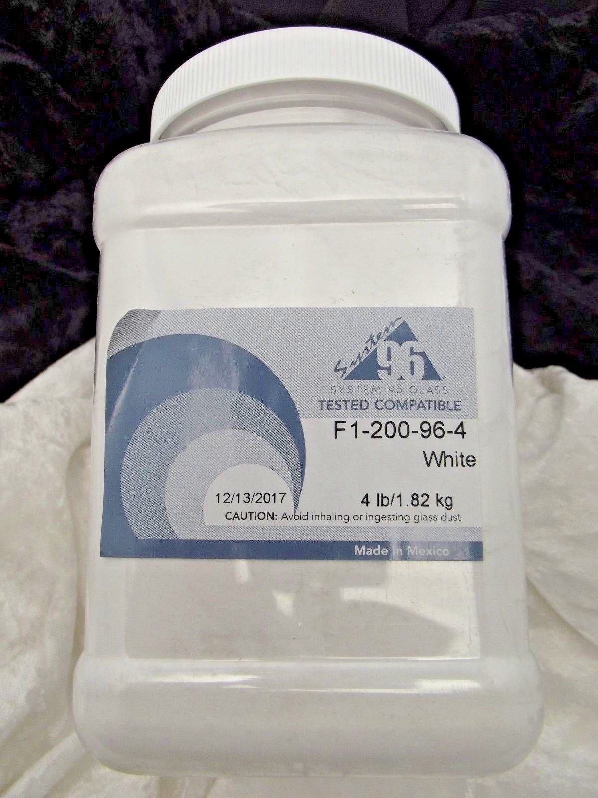 F1 200 96 4 FOUR POUNDS 200 White Opal POWDER Oceanside 96 COE System 96 COE Glass Frit Economy Size-