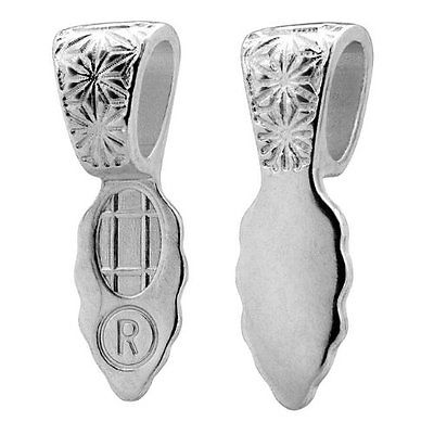 Bails Aanraku LEAVES Sterling Silver Plated LARGE Ten Pieces Fusing Supplies Glue On-