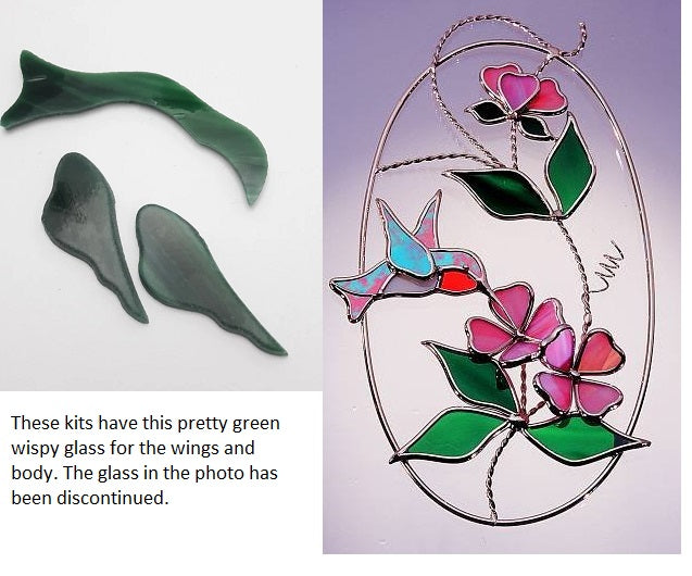 KIT HUMMINGBIRD OVAL KIT Studio One Art precut Glass PLEASE READ THE DESCRIPTION-