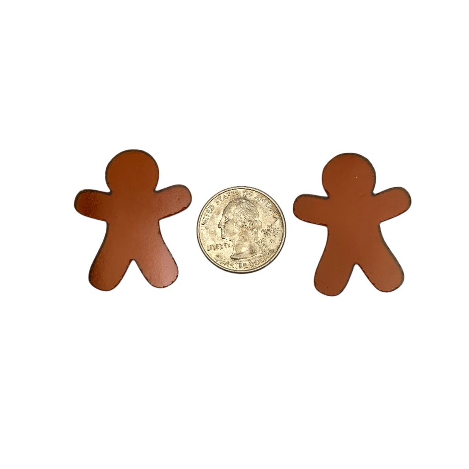 Gingerbread People Man 96 COE Choice of Size Glass Precut Shape Christmas 96COE-Size Small (Set of Two)
