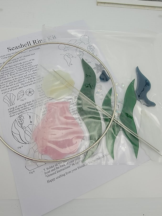 SEA SHELL Seashell RING KIT Precut Stained PLEASE READ DESCRIPTION Studio 1 9050-