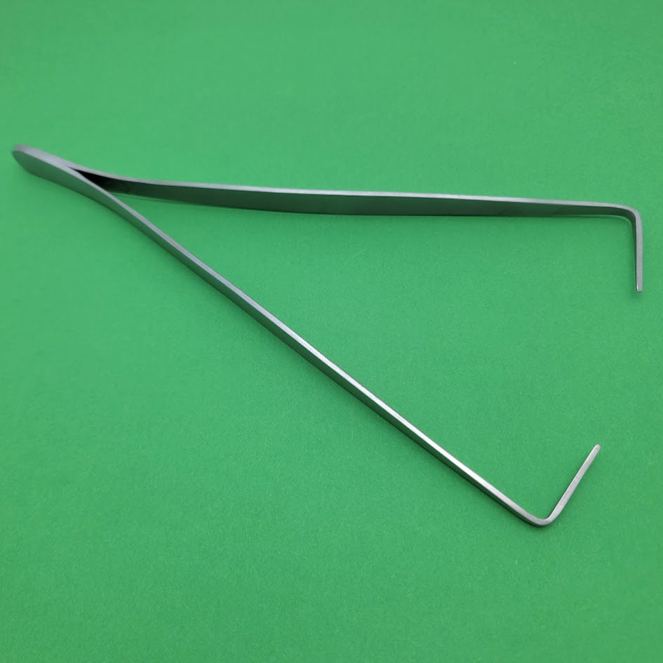Glass Piercing Tweezer 8" Peter's Tweezers Stainless Steel Pointed Bent Tips Fish Eye-