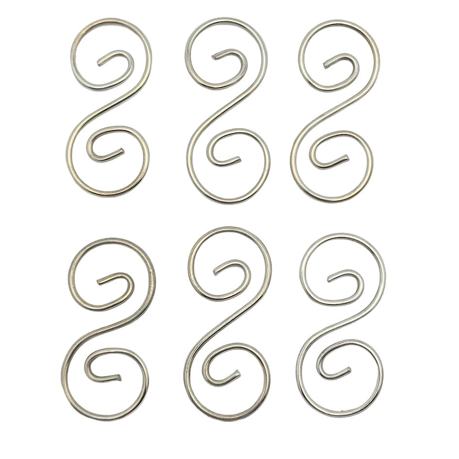 Curly Q - 1-7/16 in. x 9/16 in. Package of Six Design Elements Wire Shapes Hangers-