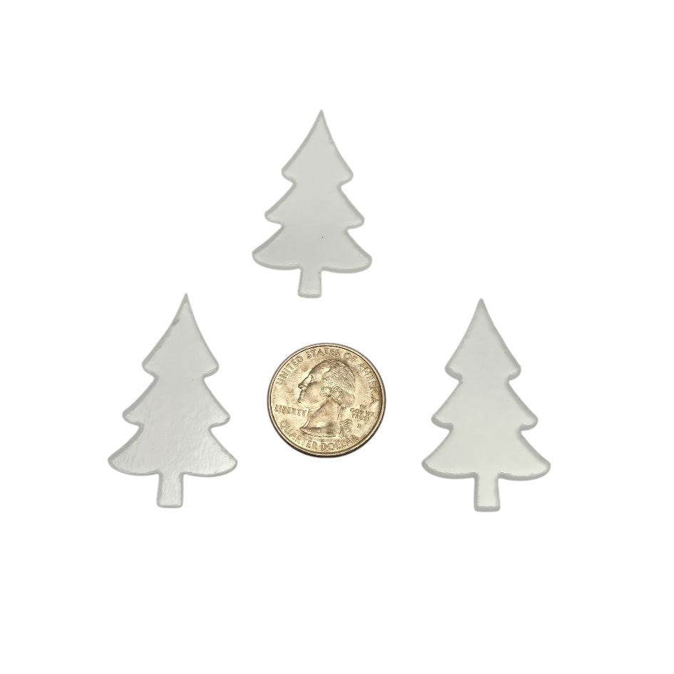 96 COE Tall Mini Trees Set of THREE Glass Precut Clear 1 x 1.75"-