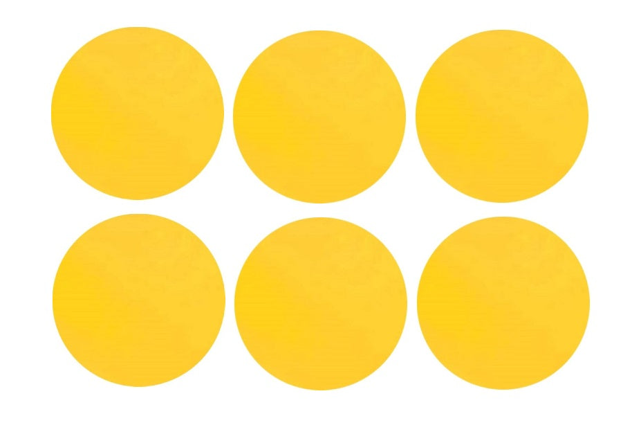 161 Yellow Transparent Six 96 COE Glass Circles Choice of 1/2, 3/4, 1, or 1 1/2 inches-