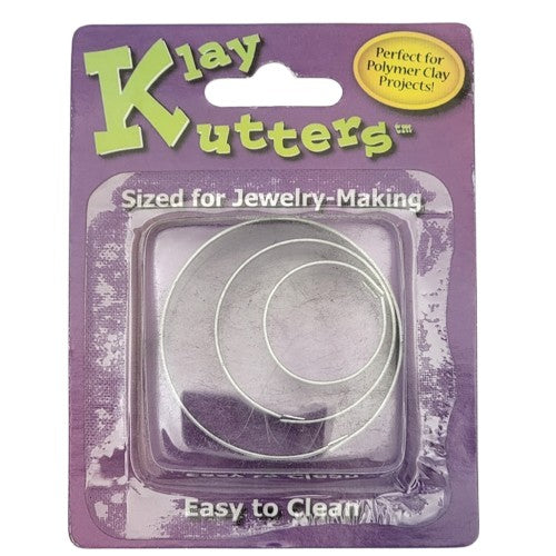 Tool set Klay Kutter Rounds Three Circles PMC Polymer + 1-1/2, 1-1/4, 3/4 inches-
