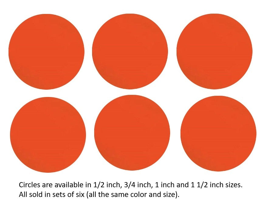 171 Orange Transparent Six 96 COE Glass Circles Choice of 1/2, 3/4, 1, or 1 1/2 inches-