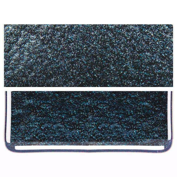 1140 Aventurine Blue Transparent Bullseye 90 COE Glass Sheet 10x10" 90COE Fusing-