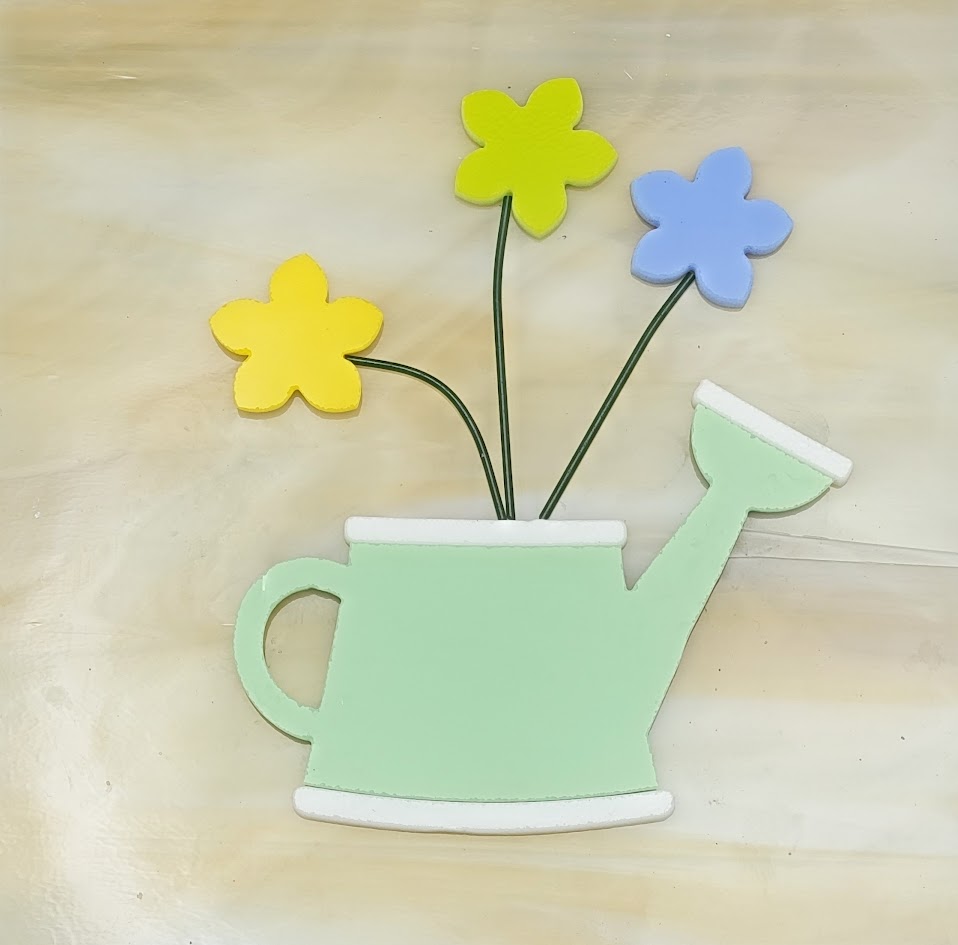 White Watering Can 96 COE Precut Glass Cluster for Fusing-