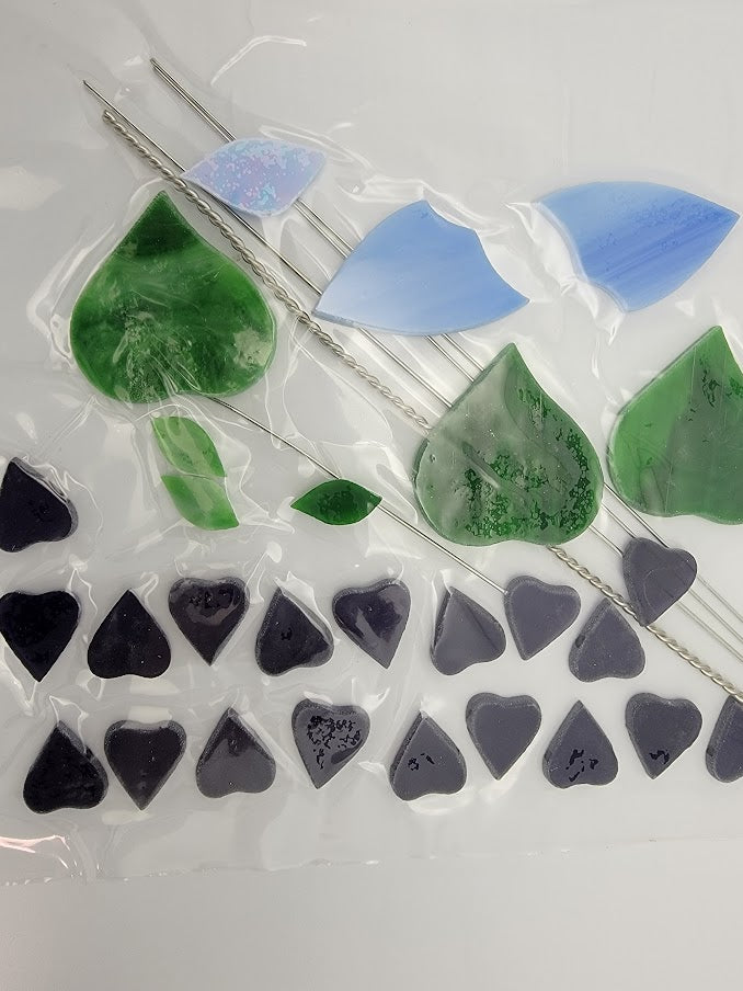 KIT! CRYSTAL HEART BUTTERFLY Studio One Art Glass Precut Glass You Make It 9103-