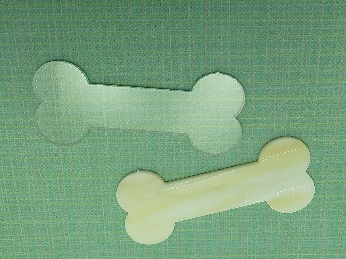 96 COE Dog Bone Glass Precut Fusing Mosaics Top or Base 3 1/2" Wide 96COE-