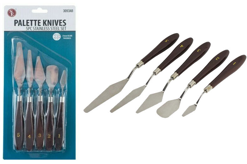 Stainless Steel Spatula Knife Set Oil Painting Glass Fusing Palette Knives-