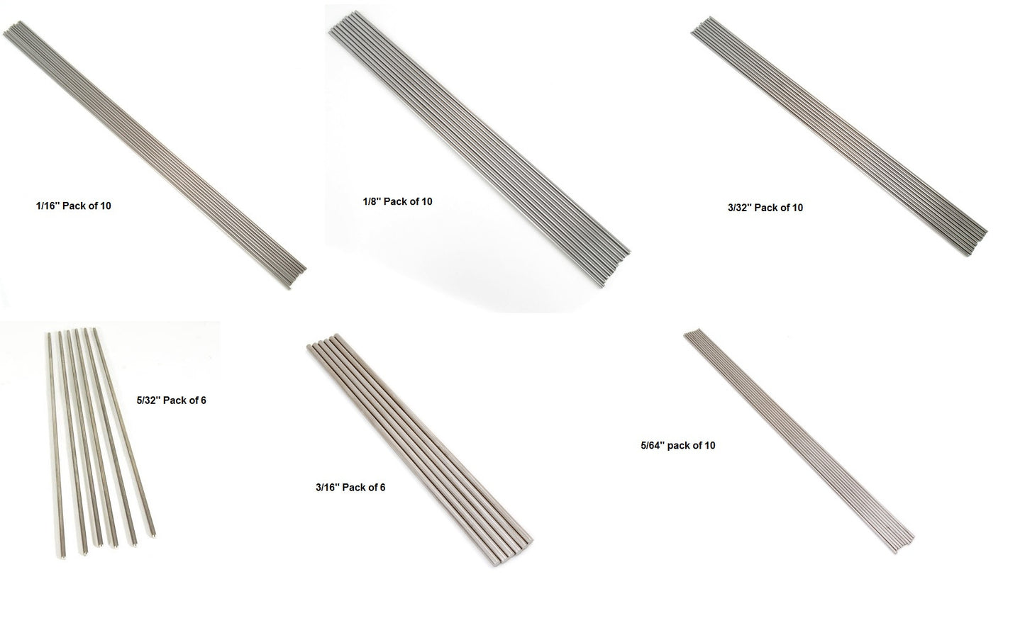10 & 12" Stainless Steel Bead Mandrels 1/16 1/8 3/32 5/32 3/16 5/64 inch-